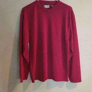 Alfani Sueded mens shirt‎ size large maroon